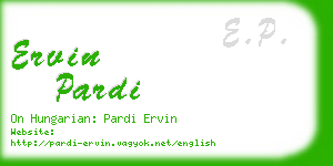 ervin pardi business card